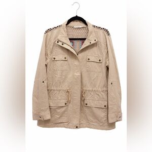 NWOT Blu Pepper Tan Utility Jacket with Crochet Accents (BG5)